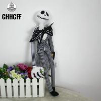 GHHGFF 50ซม. ค่ะ ตุ๊กตา JACK skellington หัวเล็กๆ แจ็คกำมะหยี่ ตุ๊กตาโครงกระดูกตุ๊กตา แจ็คตกแต่ง ฟองน้ำเสริมฟองน้ำ คริสมาสต์