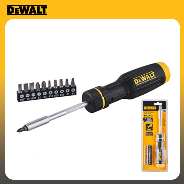 DeWalt Heavy Duty 11pcs Ratcheting Screwdriver Max Fit Precision Tip