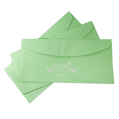 Fumi ซองการ์ดแต่งงาน 4.25x9 นิ้ว 200 ซอง ฝาโค้ง (สีเขียว)