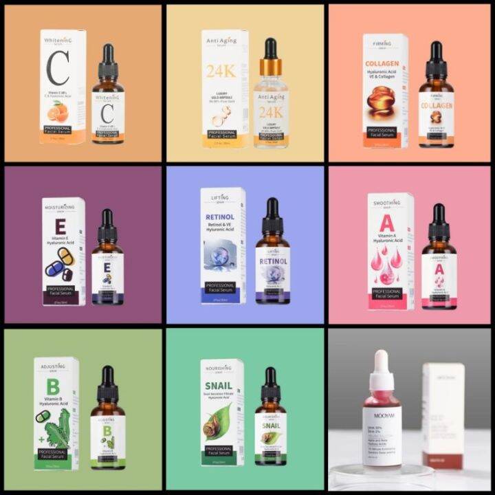 Retinol Vitamin C A B E AHA 30 BHA 2 Niacinamide Hyaluronic Acid 24K