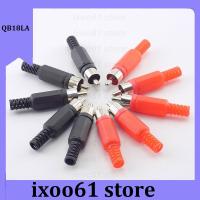 ixoo61 store 10pcs Black Red RCA Plastic Male Jack Connector adapter Solder Audio Video Plug Handle Stereo Plugs Channel Dual Industrial Tool DIY