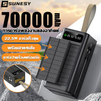 【พลังงานแสงอาทิตย์ 】SUNESY พาวเวอร์แบงค์70000mAh 22.5w ชาร์จเร็ว power ban k solar cell พาเวอร์แบงค์ 5เอาต์พุต 3อินพุต แบตเตอรี่สำรอง แบตสำรอง พาวเวอร์เเบงค์ เพาเวอร์แบงค์ พาวเวอร์แบงค์โซล่าเซลล์ มีแสงก็มีพลังงาน ใช้ได้กับทุกรุ่นทุกยี่ห้อ