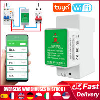 Tuya WiFi เฟสเดียวพลังงานเมตร6 In 1 AC ไฟฟ้าราง Din สมาร์ท Kwh การใช้พลังงานเมตร Wattmeter โวลต์มิเตอร์แอมมิเตอร์