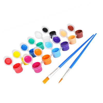 เม็ดสี12สีชุดเครื่องมือทาสีของเล่นเพื่อการศึกษาของเด็กชุดแปรงวาดสีน้ำ12สี