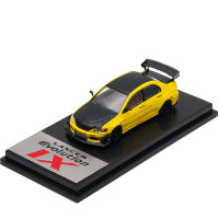 ซม.รุ่น1:64มิตซูบิชิแลนเซอร์อีโว IX สีเหลืองสีดำคาร์บอนรถโมเดล Diecast