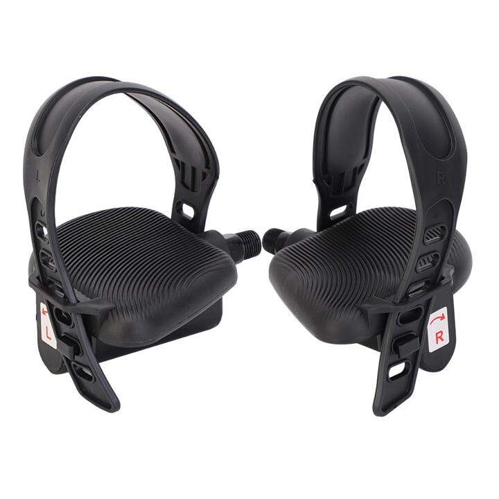 Baoblaze 1 Pair Exercise Bike Pedal Bike Parts with Straps Durable