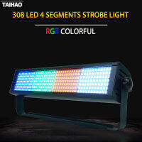 LED Thunder Symphony 4-Segment Strobe 308 Full-Color Stage Performance Bar ไฟบรรยากาศที่เปิดใช้งานด้วยเสียง