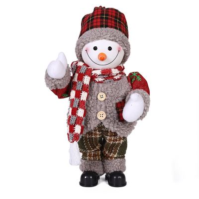 Christmas Doll Snowman Electric Toys Glowing Christmas Figurine Doll New Year Decor Xmas Gifts for Kids Home Decor