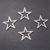 8pcs Handmade Rhinestones Hollow Five Pointed Star Pendant Popular Necklace Earrings Accessories DIY Charms Jewelry Craft Making DIY accessories and o