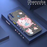 Chenyyka เคส M11ลายการ์ตูนปลอกสำหรับ Samsung กาแลคซี A11น่ารักแฟชั่นเฮลโลคิตตี้ผิวเกล็ดแข็งกันแรงกระแทกบางฝ้าเคสป้องกันเลนส์กล้องคลุมทั้งหมดปลอกซิลิโคนนิ่ม