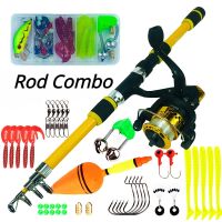 ETXSpinning Fishing Rod and Reel Combo1.8M Telescopic Rod with 5.2:1 3BB Fishign Reel Max Drag 5kg Full Fishing Kit