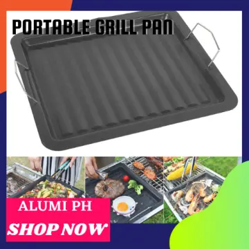 1pc, Korean BBQ Grill (11''), Non-stick Medical Stone Grill Pan, Barbecue  BBQ Tool, Kitchen Gadgets, Kitchen Accessories, Outdoor Decor