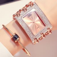 2021Gold Rose Gold Silver Strap Watch Women Luxury Brand Hot Ladies Wristwatches Full Stainless Steel Rhinestone Quartz Watch