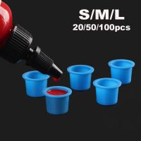 【CW】❈  Disposable Ink Cups Caps Permanent Makeup Pigment self standing Plastic Cap Accessories 20/50/100pcs