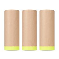 3-Piece Set,Pre- Masking Paper Protection Covering Cloth Tape for Automotive Covering Painting Paint Masking