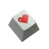 Red 4 Cherry Profile Dip Dye Sculpture PBT Keyboard Keycap Etched Pixel Heart 1XCB