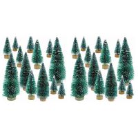 68 Pcs Mini Christmas Tree Snow Frost Small Pine Tree DIY Craft Desktop Decoration Christmas Ornaments Tree Decorations