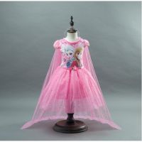 2020 Childrens New Year Clothes Fashion Princess Dress For Girls Summer Sequined Dresses With Cape Baby Kids Cosplay Party Costume