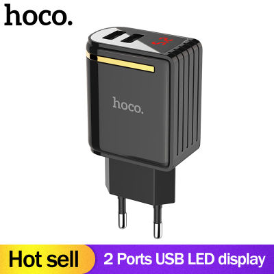 【Discount】 X 5V2.4A XS พลังงานอย่างรวดเร็วสำหรับปลั๊กตัวแปลง HOCO ที่ชาร์จติดผนัง LED USB หน้าจอ EU XR ที่ชาร์จ2พอร์ต XS