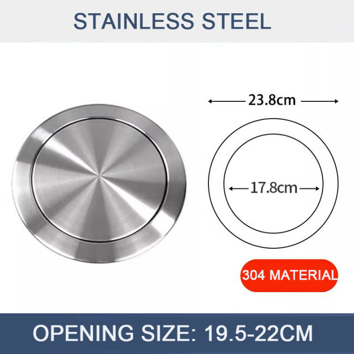 ถังขยะสามารถปิดสแตนเลสเคาน์เตอร์ตก-แต่งฝาปิดสแตนเลสปิดภาคเรียนเพื่อห้องครัว-clamshell-พิเศษ