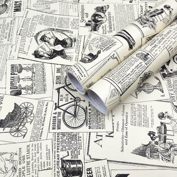 vintage-newspaper-peel-and-stick-wallpaper-decorative-wall-sticker-waterproof-vinyl-self-adhesive-shelf-drawer-liner-home-decor