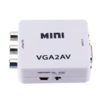 VGA To RCA Converter Adaptor VGA untuk AV Converter 1080P HD Video VGA2AV Converter untuk PC Notebook TV HD