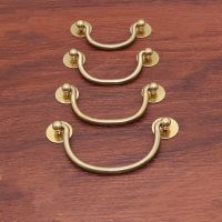 Pure Copper Retro Medicine Cabinet Handle Brass Smooth Classical Drawer Hardware Bronze Camphor Wooden Jewelry Box Handle Pulls Door Hardware