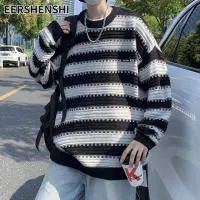 EERSHENSHI เสื้อสเวตเตอร์คอกลมสำหรับผู้ชาย,เสื้อกันหนาวเอนกประสงค์นักเรียนสไตล์ฮาราจูกุทรงหลวมสไตล์ญี่ปุ่น