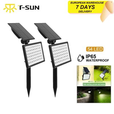 T-sunrise 1pc/2pcs 50/54 LED Solar Light Outdoors IP65/44 Garden Decoration Solar Lamps Outdoor Lighting Spotlight Wall Light