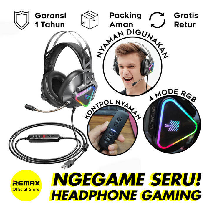 Remax RM-810 Wargod Series Gaming Headphone Original Garansi Resmi ...