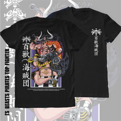 One Piece Beasts Pirates สุดยอดนักสู้ Kaido King Queen Jack Yonko เสื้อยืดแขนสั้นอะนิเมะญี่ปุ่น