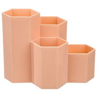 Office Stationery Multifunctional Hexagonal Pen Holder Pencil Storage Box Hexagonal Honeycomb Design