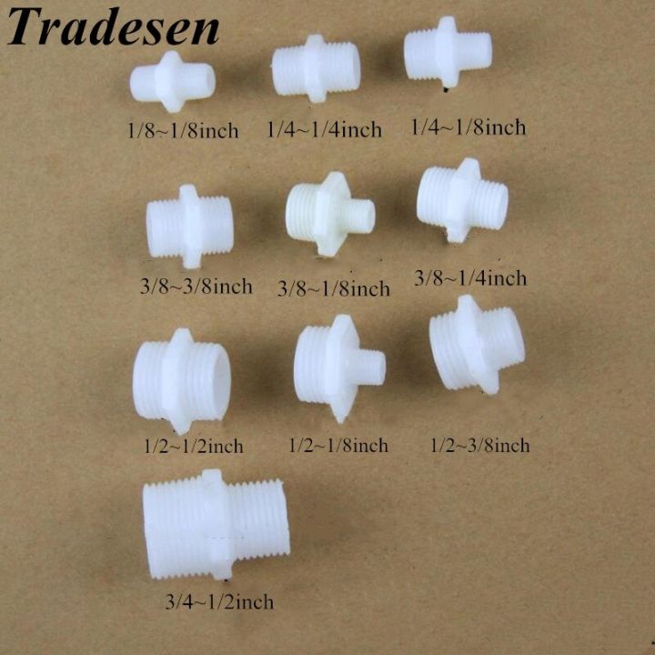 1ชิ้นไนล่อนคู่คู่1/8 "-1/2" ชายกระทู้ Reducing เชื่อมต่อสำหรับสวนระบบชลประทานท่อน้ำเชื่อมต่อตรง