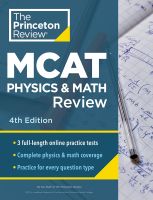 หนังสืออังกฤษใหม่ Princeton Review MCAT Physics and Math Review (Graduate School Test Preparation) (4TH) [Paperback]