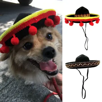 Dog Summer Hat Mini Straw Hats Mexican Sun Cap Beach Party for  Pets/Puppy/Cat