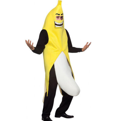 ผู้ชายคอสเพลย์ผู้ใหญ่ชุดแฟนซีตลกผลไม้กล้วยเครื่องแต่งกายแปลกฮาโลวีนคริสต์มาสเทศกาลพรรคเครื่องแต่งกาย
