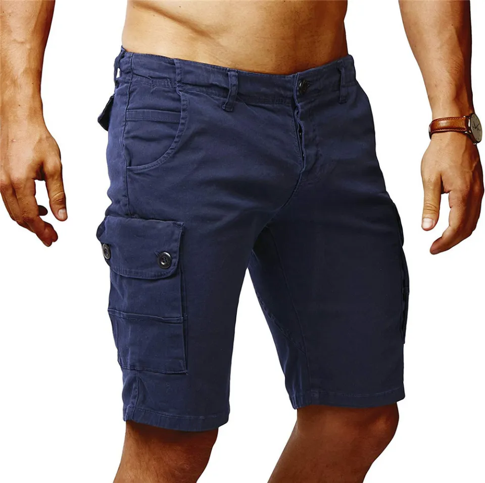 Mens Chino Shorts Casual 100% Cotton Cargo Combat Half Pant Summer Jeans  New