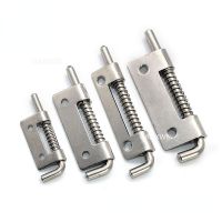 1Pc Latch Spring Door Safety Lock Long Silver Latch Sliding Lock Hasp 304 Stainless Steel Door Hardware Locks Metal film resistance