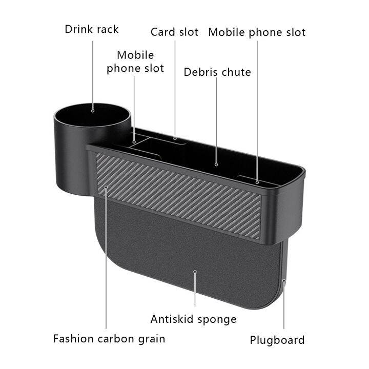 huawe-car-storage-tools-black-auto-car-seat-gap-catcher-filler-storage-box-phone-organizer-holder-suv-pocket-stowing-tidying-drink