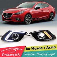 ไฟตัดหมอก LED DRL สำหรับ Mazda 3 Axela 2014 2015 ไฟวิ่งกลางวันกันน้ำพร้อมไฟเลี้ยว