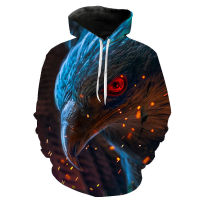 2023 NewEagle Hoodies ผู้ชายผู้หญิงเด็กฤดูใบไม้ร่วงสบายๆแขนยาว Hawk 3D พิมพ์ Streetwear เสื้อ Cool Boy Girl Pullover