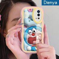 เคส Dienya สำหรับ OPPO A55 4G A54 2021 4G ลายการ์ตูนดอกไม้3D ด้วยกันกระแทกแบบใสโดราเอมอนนิ่มเคสมือถือเคสโปร่งใสลายกล้องถ่ายรูปฝาครอบป้องกันซิลิกาเจลที่สร้างสรรค์