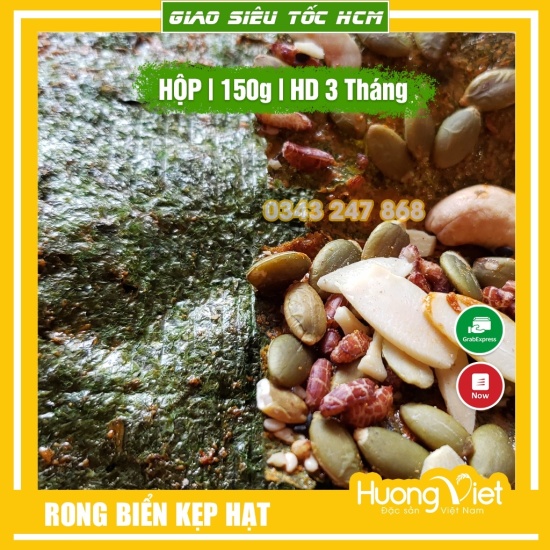 Rong biển kẹp hạt dinh dưỡng mùa ăn 150gr đồ ăn vặt sài gòn rong biển ăn - ảnh sản phẩm 3