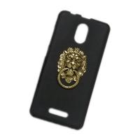 Case for Wiko Jerry 3 Metal Bronze Lion Head Finger Ring Stand Holder Soft TPU Cover