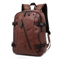 Vintage PU Leather Backpacks For Men College Bags School Travel Backpack Daypacks Mochila shoulder bag Man Backpacks laptop