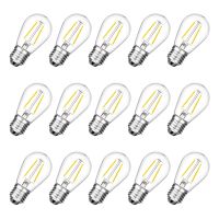 15 Pack 3V LED S14เปลี่ยนหลอดไฟ Shatterproof Outdoor Solar String Light Bulbs Warm White