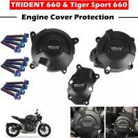 ฝาครอบเครื่องยนต์รถจักรยานยนต์เคสป้องกันสำหรับเคส GB Racing สำหรับ Aprilia TRIDENT 660 &amp; TIGER 660 2021-2023ป้องกันเครื่องยนต์