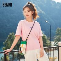 Semir แขนสั้นเสื้อยืดผู้หญิงการ์ตูนหลวมบนผ้าฝ้าย2022ฤดูร้อนใหม่พิมพ์เสื้อ bottoming