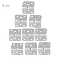 ☍▦ dophee 10pcs L Shape Stainless Steel Corner Bracket Connectors Code Right Angle Support Furniture Fixing Reinforced Hardware