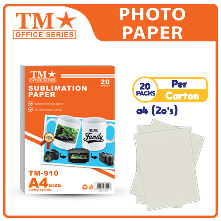 TM Sublimation Paper A4 20's x 20 packs Lazada PH